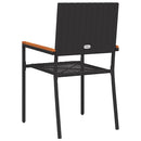 Have stapelstole 2 pcs Sort og Brunt PE rattan, Solid akacietræ