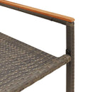 Have stapelstole 2 pcs Grå og Brun PE rattan, Solid akacietræ