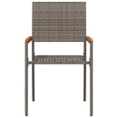 Have stapelstole 2 pcs Grå og Brun PE rattan, Solid akacietræ