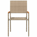 Have stapelstole 2 pcs Creme og Brun PE rattan, Solid akacietræ