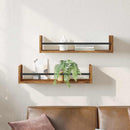 Væghylde Vægmonteret 2 pcs Gammelt træ 60 x 16 x 14 cm