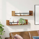 Væghylde Vægmonteret 2 pcs Gammelt træ 60 x 16 x 14 cm