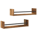 Væghylde Vægmonteret 2 pcs Gammelt træ 60 x 16 x 14 cm
