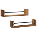 Væghylde Vægmonteret 2 pcs Gammelt træ 60 x 16 x 14 cm