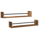Væghylde Vægmonteret 2 pcs Gammelt træ 80 x 16 x 14 cm