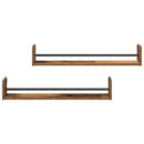 Væghylde Vægmonteret 2 pcs Gammelt træ 80 x 16 x 14 cm