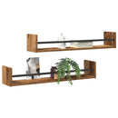 Væghylde Vægmonteret 2 pcs Gammelt træ 80 x 16 x 14 cm