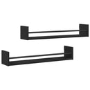 Væghylde Vægmonteret 2 pcs Sort eg 80 x 16 x 14 cm