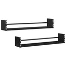 Væghylde Vægmonteret 2 pcs Sort eg 80 x 16 x 14 cm