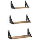 Væghylde Vægmonteret 3 pcs Røget Eg 37 x 12 x 13 cm