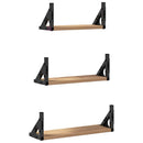 Væghylde Vægmonteret 3 pcs Røget Eg 37 x 12 x 13 cm