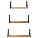 Væghylde Vægmonteret 3 pcs Røget Eg 37 x 12 x 13 cm