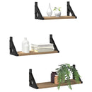 Væghylde Vægmonteret 3 pcs Røget Eg 37 x 12 x 13 cm