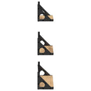 Væghylde Vægmonteret 3 pcs Røget Eg 37 x 12 x 13 cm
