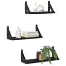 Væghylde Vægmonteret med opbevaring 3 pcs Sort eg