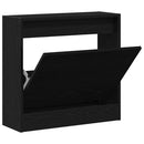 Sko skab 60 x 21 x 57 cm Konstrueret træ Sort eg