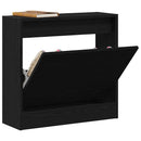 Sko skab 60 x 21 x 57 cm Konstrueret træ Sort eg