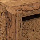 Sko skab med dør Gammelt træ 80 x 21 x 125,5 cm Konstrueret træ