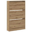 Sko skab 80 x 21 x 125,5 cm Konstrueret træ Artisan Egetræ
