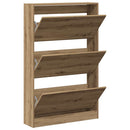Sko skab 80 x 21 x 125,5 cm Konstrueret træ Artisan Egetræ