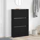 Sko skab 80 x 21 x 125,5 cm Konstrueret træ Sort eg