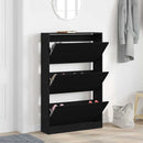 Sko skab 80 x 21 x 125,5 cm Konstrueret træ Sort eg