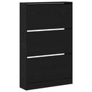 Sko skab 80 x 21 x 125,5 cm Konstrueret træ Sort eg