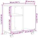 Sidebord Sort eg 50 x 30 x 55 cm Konstrueret træ