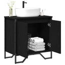 Badeværelsesskabsunder Sort eg 60 x 35 x 60 cm Konstrueret træ