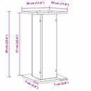 Planteholder 2 stk. Sort eg 30 x 30 x 60 cm Konstrueret træ