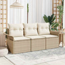 Sofa Sæt med pude 3 pcs Beige og creme polyrattan
