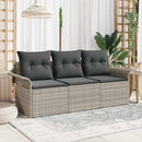 Sofa Sæt med pude 3 pcs Grå polyrattan