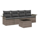 Sofa Sæt med pude 5 pcs Grå polyrattan
