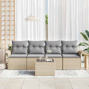 Sofa Sæt med pude 5 pcs Beige polyrattan