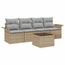 Sofa Sæt med pude 5 pcs Beige polyrattan