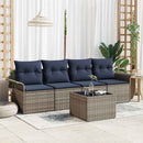 Sofa Sæt med pude 5 pcs Grå polyrattan