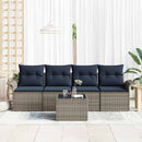 Sofa Sæt med pude 5 pcs Grå polyrattan