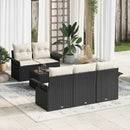 Sofa Sæt med pude 6 pcs Sort polyrattan