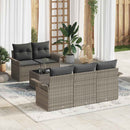 Sofa Sæt med pude 6 pcs Grå polyrattan