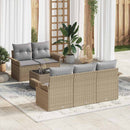 Sofa Sæt med pude 6 pcs Beige polyrattan