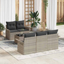 Sofa Sæt med pude 6 pcs Lysegrå polyrattan