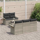 Sofa Sæt med pude 6 pcs Lysegrå polyrattan