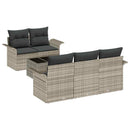 Sofa Sæt med pude 6 pcs Lysegrå polyrattan