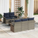 Havesofa Sæt med pude 6 pcs Grå polyrattan