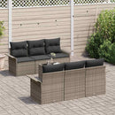 Havesofa Sæt med pude 7 pcs Grå polyrattan