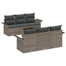 Havesofa Sæt med pude 7 pcs Grå polyrattan