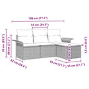 Sofa Sæt med pude 4 pcs Brun og Creme polyrattan