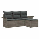Sofa Sæt med pude 4 pcs Grå polyrattan