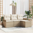 Sofa Sæt med pude 4 pcs Beige polyrattan