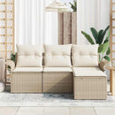 Sofa Sæt med pude 4 pcs Beige polyrattan